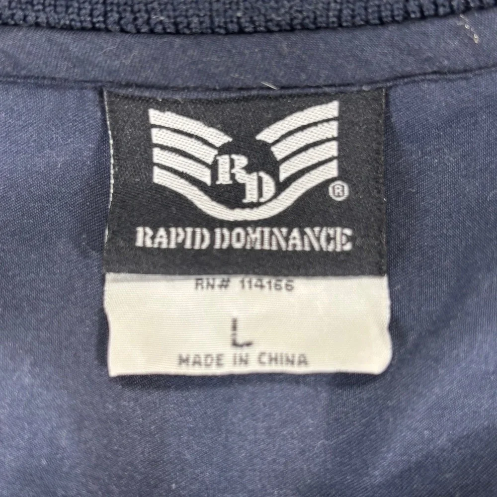 Rapid Dominance Air Force Windbreaker Mens L Navy Blue Excellent V-Neck Pullover